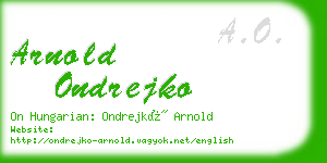 arnold ondrejko business card